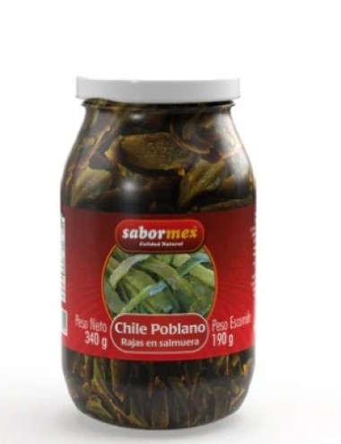 CHILE POBLANO RAJAS 340G.